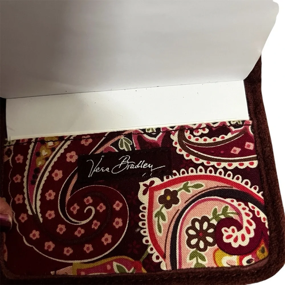 Vera Bradley Woven Tweed Mini Notebook Holder Red Maroon 3.5”x5 NWT